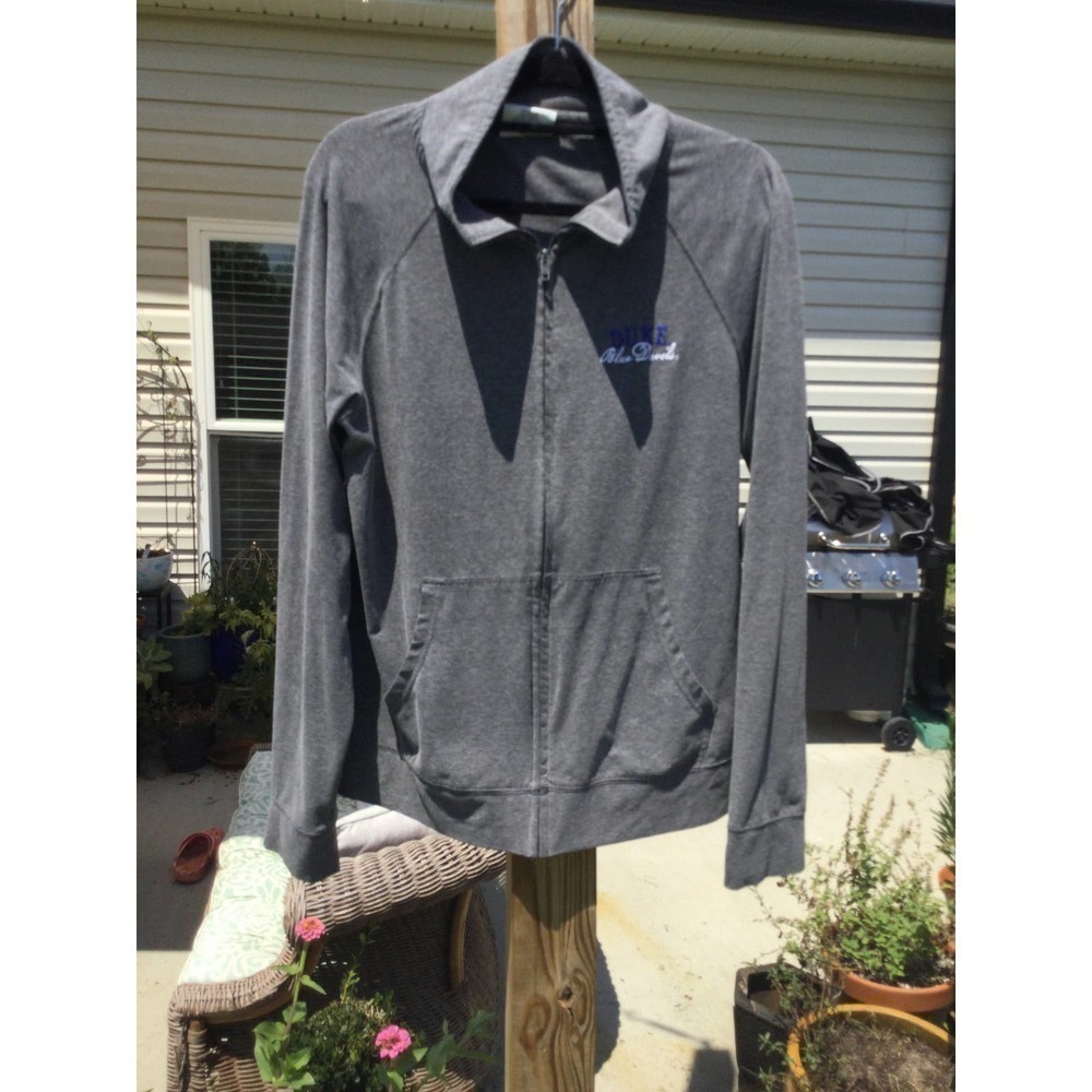 J. America vanity womens grey‎ zip up jacket xxl Duke blue devils embroidered